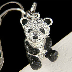 yzWG[EANZT[ NX^XtXL[iCWG[lbNXp_N}3d mignon panda ours avec cristal swarovski chinois neuf an collier bijoux
