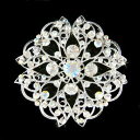 【送料無料】ジュエリー・アクセサリー クリスタルスワロフスキーロンドスカーフブローチマンダラmandala avec cristal swarovski rond fleur floral bouquet echarpe broche