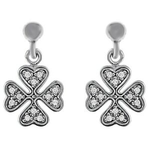 【送料無料】ジュエリー・アクセサリー イヤリングシルバークローバーロディエオキシデスジルコニウムboucles doreilles trefle en argent 925 rhodie et oxydes zirconium femme