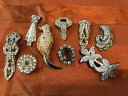 ジュエリー・アクセサリー ブローチクリップストラスロットデオールドストラスカボションブローチbroches clips strass lot de 9 broches strass cabochons anciennes