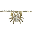 【送料無料】ジュエリー・アクセサリー メッキジルコニウムカニchaine de cheville crabe cancer en plaque or amp; ...