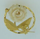 【送料無料】ジュエリー・アクセサリー グラムゴールドブローチブローチ59 grammes 12kt or rempli fleur amp; feuille sculpte brochebroche u49(4)