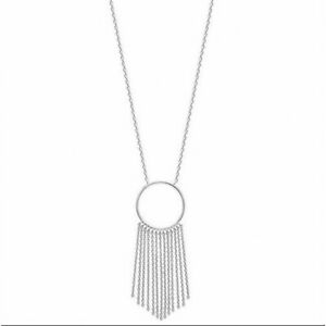 【送料無料】ジュエリー・アクセサリー シルバーネックレスロジエリングサークルデペンドチェーンcollier en argent 925 rhodie anneau cercle et chaines pendantes(4)