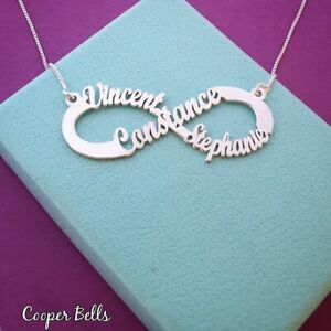 【送料無料】ジュエリー・アクセサリー インフィニティネームネックレスインフィニティパーソナライズオーダーソリッドシルバー