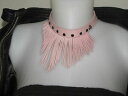 【送料無料】ジュエリー・アクセサリー パンクシックレザーピンクネックチョーカーチョーカーデザインcollier punk chic cuir mouton rose ras de cou choker femme fait main design