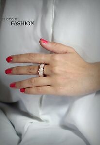 【送料無料】ジュエリー・アクセサリー リングゴールデンリングローズスチールステンレスクローバーラッキーフラワークリスタルオリジナル