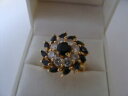 ジュエリー・アクセサリー メッキリングサファイアジルコニウムリングメッキmagnifique ancienne bague plaque or saphir zirconium ring gold plated bijou 52