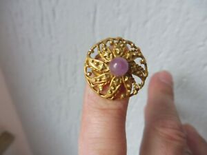 【送料無料】ジュエリー・アクセサリー リングゴールデンシルバーアミシストパーレbelle, vieux anneau, 835 argent dore, avec amythistperle
