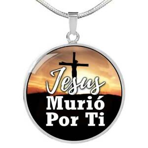 ジュエリー・アクセサリー イエススペインスチールカラーゴールドjesus died pour vous en espagnol collier acier inoxydable ou 18k or