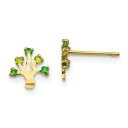【送料無料】ジュエリー・アクセサリー ジルコーネツリーポストイヤリングマディジュエリー14k or jaune enfants zircone dc arbre...