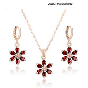 【送料無料】ジュエリー・アクセサリー イヤリングネックレスペンダントフラワースワロフスキーRエレメ..