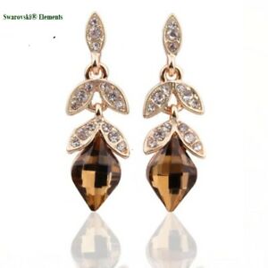 【送料無料】ジュエリー・アクセサリー スワロフスキーイヤリングRポケットboucles doreilles feuille ..