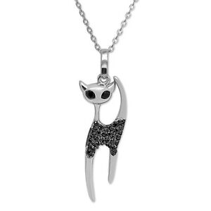 ジュエリー・アクセサリー ブラックジルコニウムオキシデスカラーcollier chat en argent rhodie et oxydes zirconium noir longueur 45 cm ou 50 cm