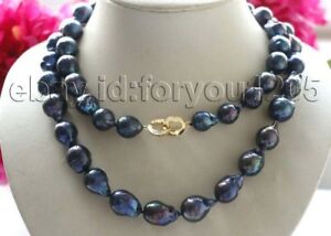 【送料無料】ジュエリー・アクセサリー ナチュラルバロックブラックリボーンケシネックレス