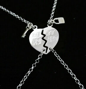 【送料無料】ジュエリー・アクセサリー シルバーハートフレンドシップブレスレット2 bracelets amitie best friend c?ur qui se divide en argent gravure