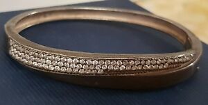 【送料無料】ジュエリー・アクセサリー ソリッドシルバーラインストーンブレスレットbracelet pour femme jonc rigide en argent massif 925 et strass refv814