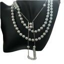 【送料無料】ジュエリー アクセサリー ロンググレーパールウィメンズナインオーセンティックcollier misaki long perles grises femme neuf authentique