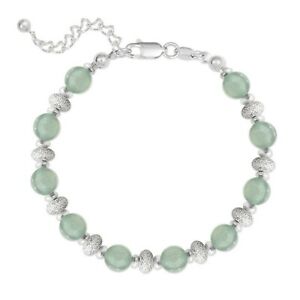 ジュエリー・アクセサリー シルバーブレスレットアベンチュリンボールナインbracelet en argent 925 et boules aventurine longueur reglable femme neuf