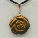 ジュエリー・アクセサリー タイガーフラワーローズゴールドペンダントロングmain sculpte tigre fleur rose 14k or rempli pendentif 15 long 509290teg