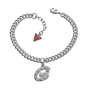 ジュエリー・アクセサリー ハンドチェーンブレスレットシルバーペンダントguess bracelet chaine de main ubb31201 argente avec pendentif en g forme