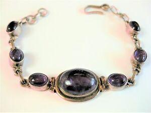 ジュエリー・アクセサリー アメジストシルバーブレスレットbracelet argent veritable avec amethyste