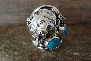 【送料無料】ジュエリー・アクセサリー ナバホシルバースターリングウルフロボターコイズサイズリングジャネットnavajo argent sterling loup lobo turquoise taille bague 9 12 jeanette(4)