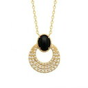 【送料無料】ジュエリー・アクセサリー メッキネックレスジルコニウムアゲートcollier en plaque or trois cercles pave en zirconium et agate noire veritable