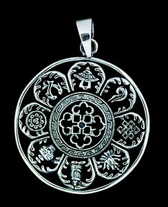 【送料無料】ジュエリー・アクセサリー シルバージュエリーチベットチベットペンダントアスタマンガラpendentif tibetain astamangala en argent massif 925 11g bijoux tibet 5226 m1