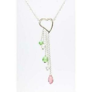 yzWG[EANZT[ Vo[n[gNX^hbvJ[lbNX925 argent coeur 406cm collier avec couleur goutte cristaux