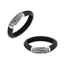 【送料無料】ジュエリー・アクセサリー シルバースターリングブレスレットブラックレザーargent sterling bracelet avec cuir noir ab1131ltblk216cm