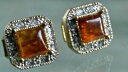 【送料無料】ジュエリー・アクセサリー イヤリングストラスboucle doreille ambre et strass ancienne