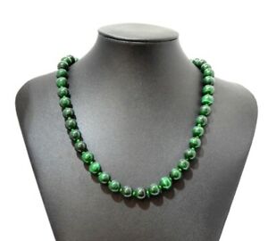 【送料無料】ジュエリー・アクセサリー マラカイトネックレスcollier malachite 10mm