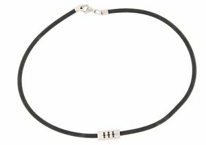 【送料無料】ジュエリー・アクセサリー ラバーネックレスタイタナンンガーブラックグレーcollier en caoutchouc avec titananhanger noirgris 45cm pts415