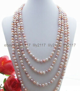 【送料無料】ジュエリー・アクセサリー インチナチュラルマルチカラーパールネックレス