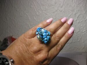 ジュエリー・アクセサリー シグネリングミヌシアスソリッドシルバーターコイズgrosse bague signee minucias argent massif et turquoise