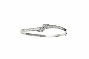 ジュエリー・アクセサリー ジルコンキュービクシルバースターリングリジッドブレスレットzircon cubique argent sterling bracelet rigide