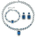 ジュエリー・アクセサリー t400 jewelers amour dans danube cristaux et alliage plaque or blanc set contenan
