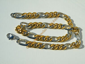 ̵ۥ奨꡼꡼ 󥳥ꥢᥤեСǥ奪ɥ֥륹chaine collier 60 cm maille figaro 13 duo argente et or acier inoxydable 11 mm