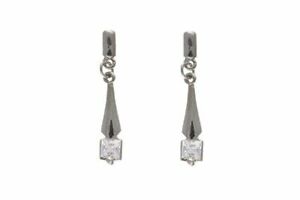 【送料無料】ジュエリー・アクセサリー ホワイトジルコネキュービクイヤリング9ct or blanc zircone cubique boucles doreilles goutte