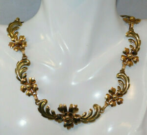 【送料無料】ジュエリー・アクセサリー ヴィンテージリンクラスデュクーbeau vintage 12k or jaune rempli lien fleur 15 collier ras du cou 5a 93
