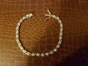 【送料無料】ジュエリー・アクセサリー ソリッドシルバーブレスレットラインストーンbracelet en argent massif et strass