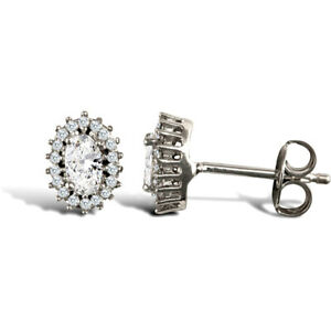 【送料無料】ジュエリー・アクセサリー ジュエルコロンドンホワイトジルコーネオーバルjewelco london 9ct or blanc zircone ovale grappe boucles doreilles clous