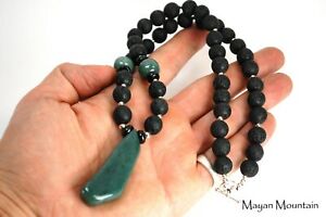 【送料無料】ジュエリー・アクセサリー ホットラバロックジェマジェイドアイトコリアーグアテマラジェイドシルバーカラー