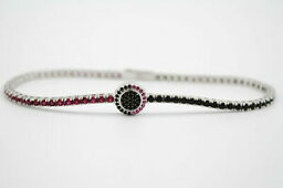 【送料無料】ジュエリー・アクセサリー テニスブレスレットリングレッドジルコンブラックシルバーマウントtennis bracelet gmt anneau zircons rouge amp; noir monture argent 925 nouveaute