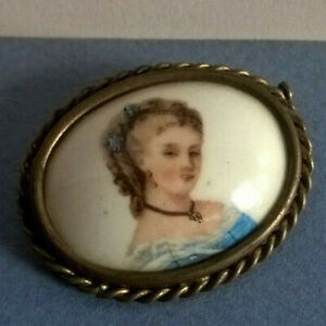 ̵ۥ奨꡼꡼ ǥ֥å⡼ơ֥broche lady porcelaine peinte limoges vintage brooch