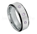 yzWG[EANZT[ xxu^OXeOAWXgXg[Obeveled tungsten bague 021ctw amethyste 3stone bague, fevrier naissance 218