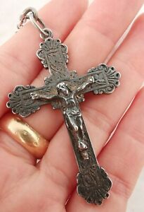 【送料無料】ジュエリー・アクセサリー croix ancienne fait main en argent massif vers 1900s