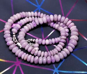 ジュエリー・アクセサリー バイオレットアフリカライトパールrare naturel violet africain minerale sugilite perles de 925 collier 485mm
