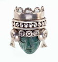 【送料無料】ジュエリー・アクセサリー アステカマスクシェイプブローチバイロスバレステロスタスコメキシコvert calcite azteque masque f...
