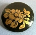 【送料無料】ジュエリー・アクセサリー ブロブロブロッサムゴールドフラワーズサインヴィンテージブローチbroche fleurs dorees porcelaine peinte noire numerotee amp; signee vintage brooch(4)
